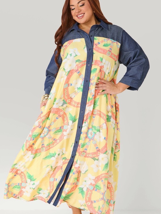 Ashley Stewart Dresses & Skirts - Size 30/32 Tall Colorful Shirt Dress